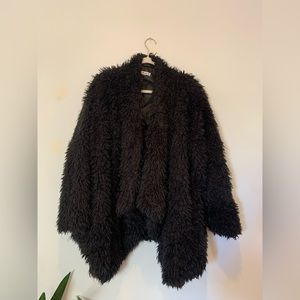 Black Faux Fur Coat